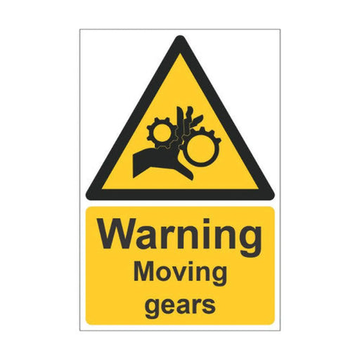 Warning Moving gears - SAV (200 x 300mm) - Min Order 2