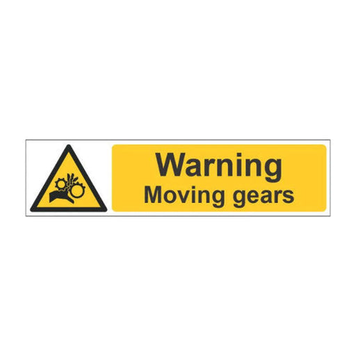 Warning Moving gears - SAV (300 x 100mm) - Min Order 4