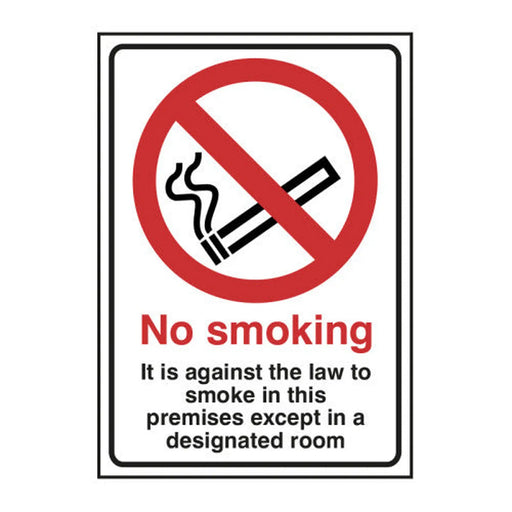 It is against the law to smoke in these premises except 1.2mm Recyclable PP (148 x 210mm) - Min Order 4