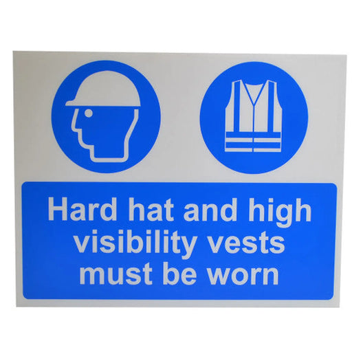 Hard Hat & High Visibiltiy vests must be worn - CRX (600 x 450mm)