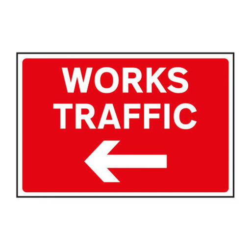 Works traffic arrow left 1.2mm Recyclable PP (600 x 400mm)