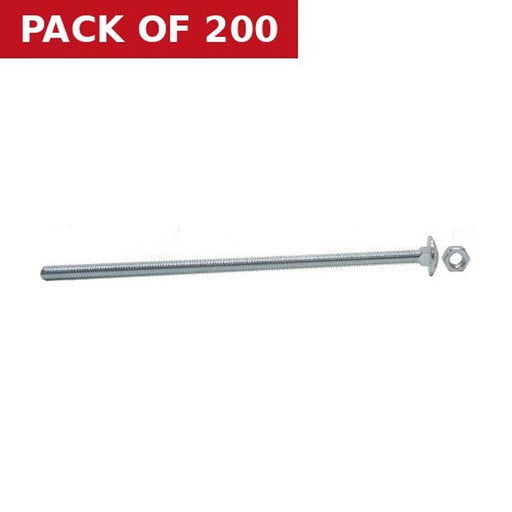 M6 x 100mm ZP Small Carriage Bolts & Nuts   (200)