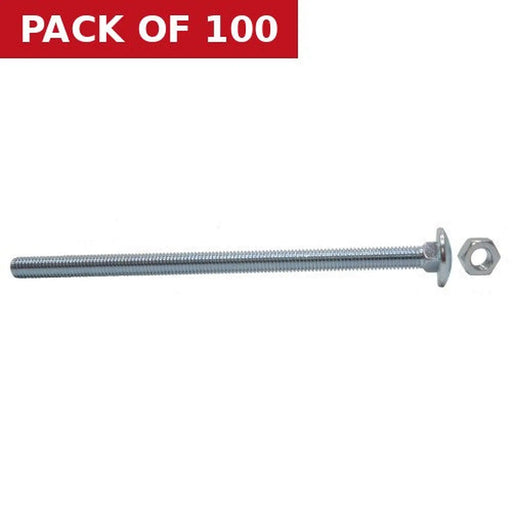 M6 x 150mm ZP Small Carriage Bolts & Nuts   (100)