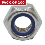 M10 ZP Nylon Locking Nuts   (100)