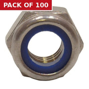 M10 SS Nylon Locking Nuts   (100)