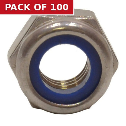M10 SS Nylon Locking Nuts   (100)