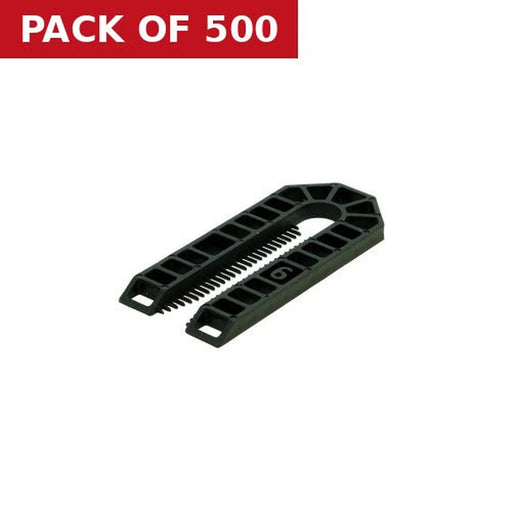 6mm x 43mm x 100mm Black Standard 'U' Shim  (500)