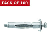 M4 x 45mm ZP Blind Screw Anchors   (100)