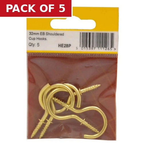 32mm EB Shouldered Cup Hooks (Pack of 5)