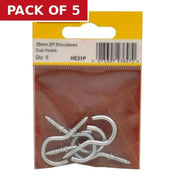 25mm ZP Shouldered Cup Hook (Pack of 5)