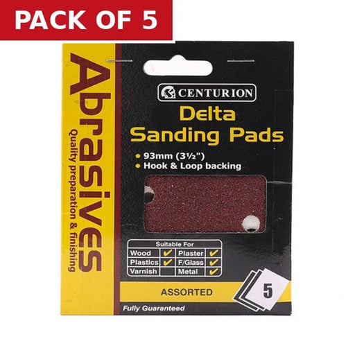 Abrasives Sanding Triangles, Assorted 90 x 90 x 90mm (Pack of 5)