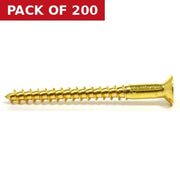 1 1/2" x 6 Slotted Brass Woodscrew - Countersunk Head - (200)