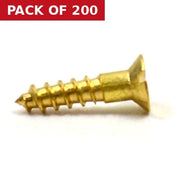 3/8" x 2 Slotted Brass Woodscrew - Countersunk Head - (200)