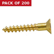 1 1/4" x 10 Slotted Brass Woodscrew - Countersunk Head - (200)