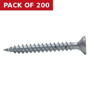 1 1/4" x 6 ZP Cross Recessed Hardened Twin Thread Woodscrews with Countersunk Head  (200)