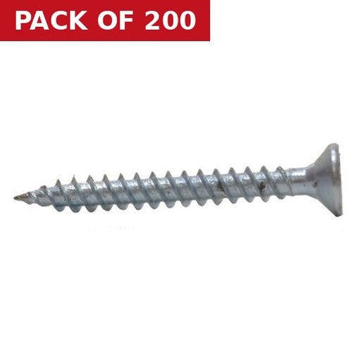 1 1/4" x 6 ZP Cross Recessed Hardened Twin Thread Woodscrews with Countersunk Head  (200)