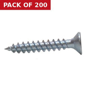 1 1/4" x 10 ZP Cross Recessed Hardened Twin Thread Woodscrews with Countersunk Head  (200)