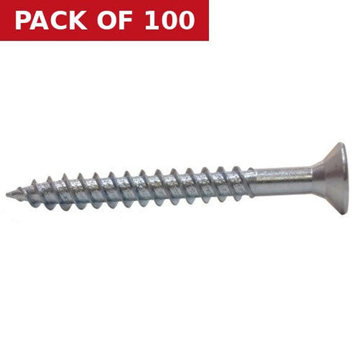 2" x 12 ZP Cross Recessed Hardened Twin Thread Woodscrews with Countersunk Head  (100)