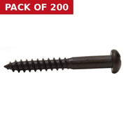 1 1/2" x 10 Pozi Round Head Woodscrew - Black Japanned - (200)