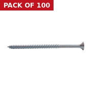4" x 12 ZP Cross Recessed Hardened Twin Thread Woodscrews with Countersunk Head  (100)