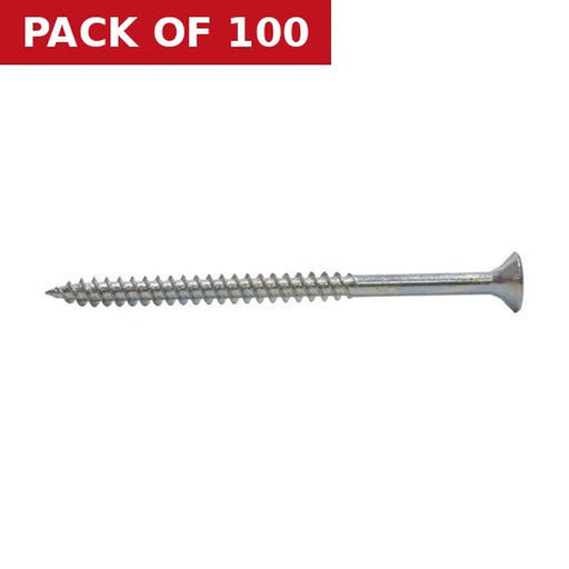 3" x 10 ZP Cross Recessed Hardened Twin Thread Woodscrews with Countersunk Head  (100)