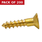 5/8" x 6 Slotted Brass Woodscrew - Countersunk Head - (200)