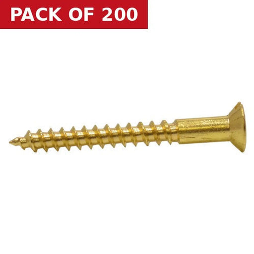1 1/4" x 6 Slotted Brass Woodscrew - Countersunk Head - (200)