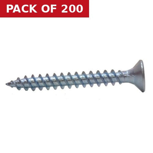 1 1/4" x 7 ZP Cross Recessed Hardened Twin Thread Woodscrews with Countersunk Head  (200)