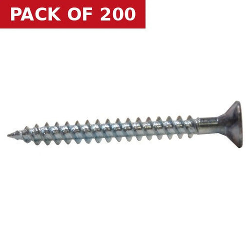 1 1/2" x 7 ZP Cross Recessed Hardened Twin Thread Woodscrews with Countersunk Head  (200)