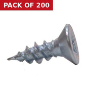 1/2" x 8 ZP Cross Recessed Hardened Twin Thread Woodscrews with Countersunk Head  (200)
