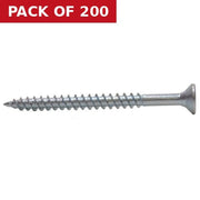 1 3/4" x 8 ZP Cross Recessed Hardened Twin Thread Woodscrews with Countersunk Head  (200)