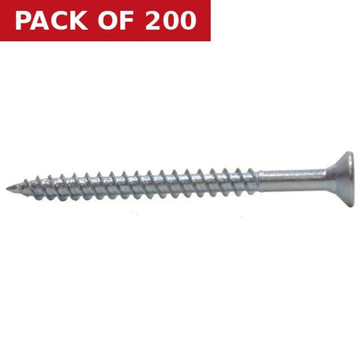 1 3/4" x 8 ZP Cross Recessed Hardened Twin Thread Woodscrews with Countersunk Head  (200)