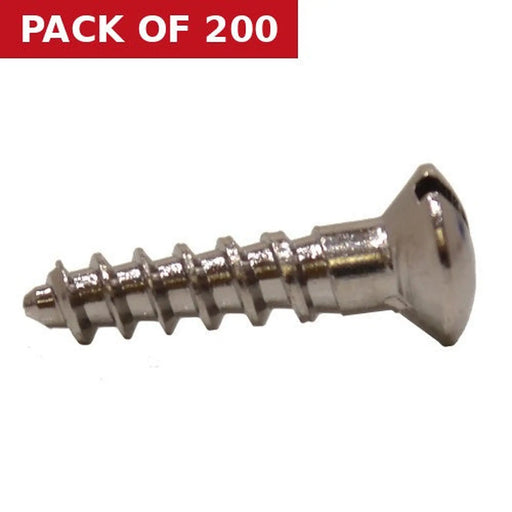 5/8" x 6 Slotted Raised Head Woodscrew - Chrome Plated - (200)