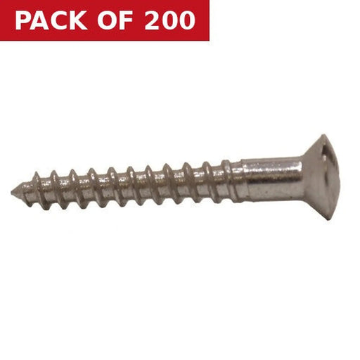 1" x 6 Slotted Raised Head Woodscrew - Chrome Plated - (200)