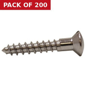 1" x 8 Slotted Raised Head Woodscrew - Chrome Plated - (200)