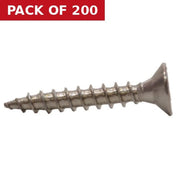 4mm x 25mm Stainless Steel Chipboard Screws CRCS Head Countersunk  (200)