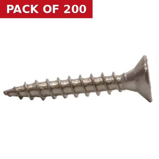 4mm x 25mm Stainless Steel Chipboard Screws CRCS Head Countersunk  (200)