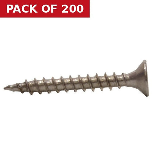 4mm x 30mm Stainless Steel Chipboard Screws CRCS Head Countersunk  (200)