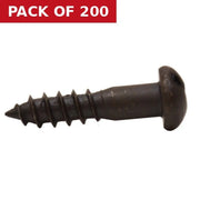 3/4" x 8 Pozi Round Head Woodscrew - Black Japanned - (200)