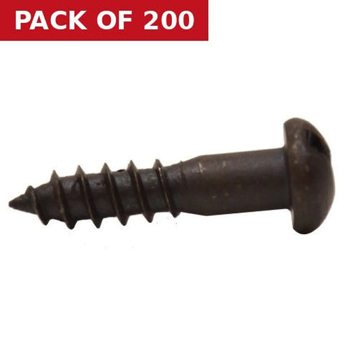 3/4" x 8 Pozi Round Head Woodscrew - Black Japanned - (200)