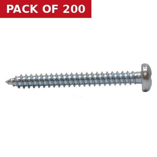 1 1/2" x 8 Pozi Pan Head ZP Self Tapping Screws  (200)