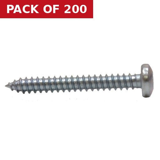 1 1/2" x 10 Pozi Pan Head ZP Self Tapping Screws  (200)