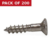 4mm x 20mm Stainless Steel Chipboard Screws CRCS Head Countersunk  (200)