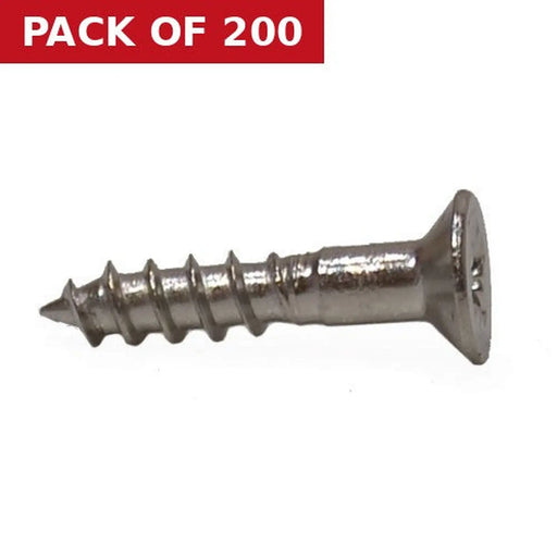 4mm x 20mm Stainless Steel Chipboard Screws CRCS Head Countersunk  (200)