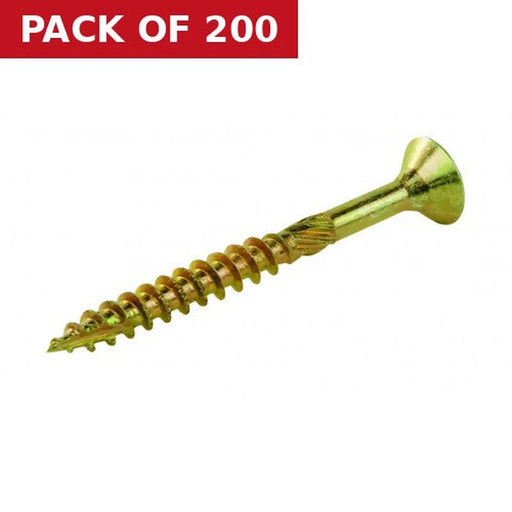 High Performance Multi Purpose Woodscrew - Pozi - 4 x 40mm - Zinc Yellow Passivated (200)