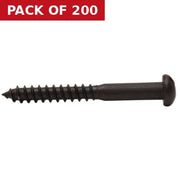 1 1/2" x 8 Pozi Round Head Woodscrew - Black Japanned - (200)