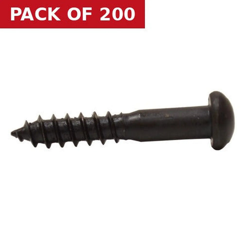 1" x 8 Pozi Round Head Woodscrew - Black Japanned - (200)