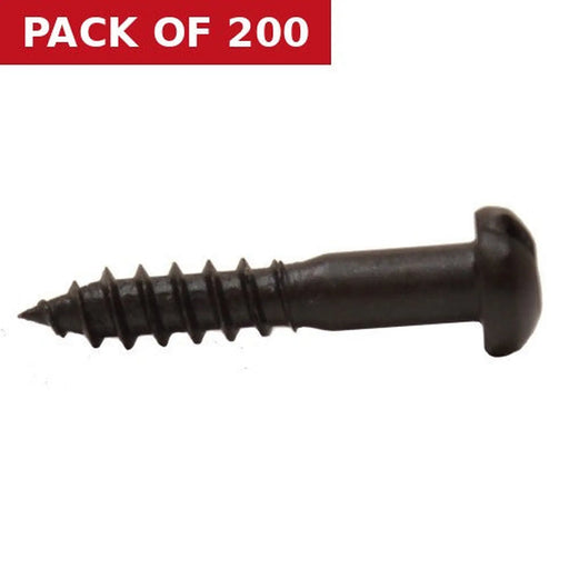 3/4" x 6 Pozi Round Head Woodscrew - Black Japanned - (200)
