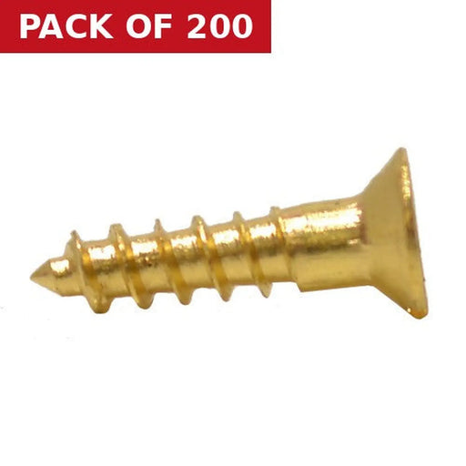1/2" x 4 Slotted Brass Woodscrew - Countersunk Head - (200)