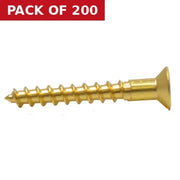 1 1/4" x 8 Slotted Brass Woodscrew - Countersunk Head - (200)